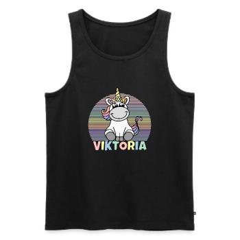 Viktoria Einhorn Name - Männer Premium Bio Tank Top - Schwarz - Vorne - AI Model Male 178 light (178cm)