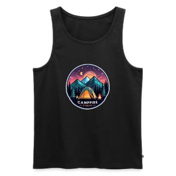 Camping, tent and campfire - Men's Premium Organic Tank Top - black - Front - Michal (187cm)