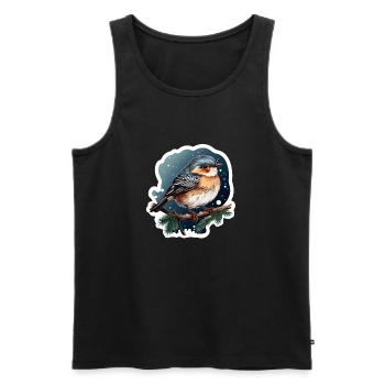 Verträumte Winternacht mit Vogel - Männer Premium Bio Tank Top - Schwarz - Vorne - AI Model Male 178 light (178cm)