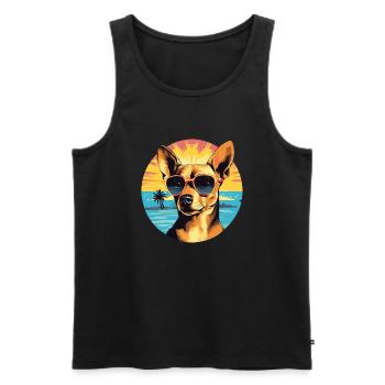 Chihuahua - Männer Premium Bio Tank Top - Schwarz - Vorne - Michal (187cm)