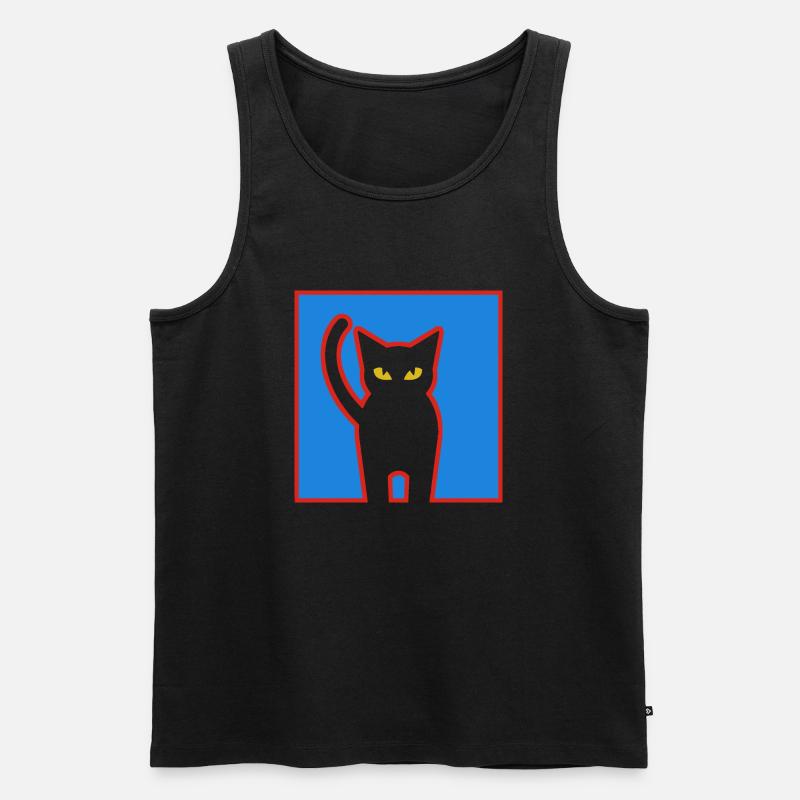 Katze - Männer Premium Bio Tank Top - Schwarz