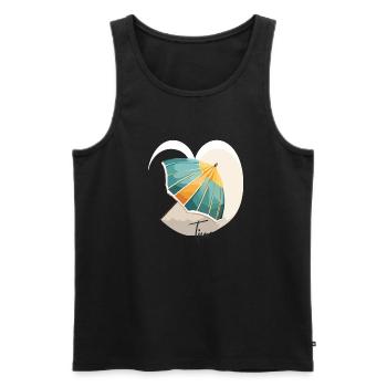 Time for myself - Männer Premium Bio Tank Top - Schwarz - Vorne - AI Model Male 178 light (178cm)