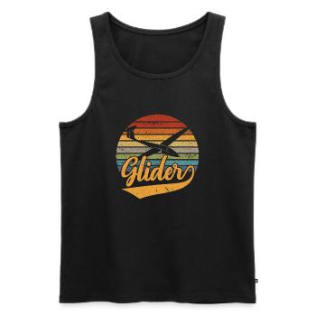 Retro Planer Glider Soaring Aircraft Pilot - Männer Premium Bio Tank Top - Schwarz - Vorne - Michal (187cm)