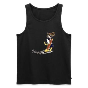 Keep going! - Pinseltora - Männer Premium Bio Tank Top - Schwarz - Vorne - AI Model Male 178 light (178cm)