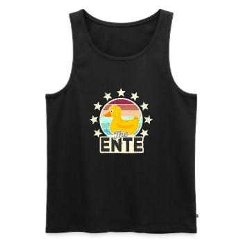 The Ente Vintage Look - Männer Premium Bio Tank Top - Schwarz - Vorne - Michal (187cm)