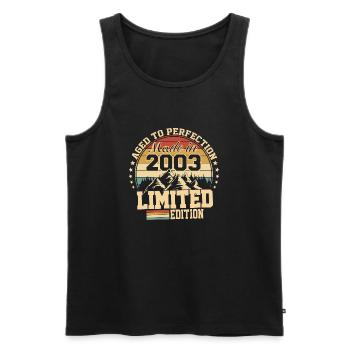 2003 Geburtstag 2003 Jahrgang 2003 Geburtstag - Männer Premium Bio Tank Top - Schwarz - Vorne - AI Model Male 178 light (178cm)