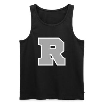 Lettre r sport - Débardeur bio Premium Homme - noir - Devant - Michal (187cm)