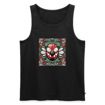 Ladybug / Lucky Charm / Dotted / New Year - Men's Premium Organic Tank Top - black - Front - AI Model Male 178 light (178cm)