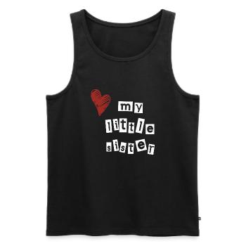 Love my little sister - Men's Premium Organic Tank Top - black - Front - Michal (187cm)