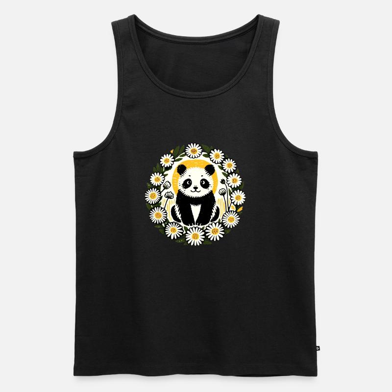 Großer Panda - Männer Premium Bio Tank Top - Schwarz