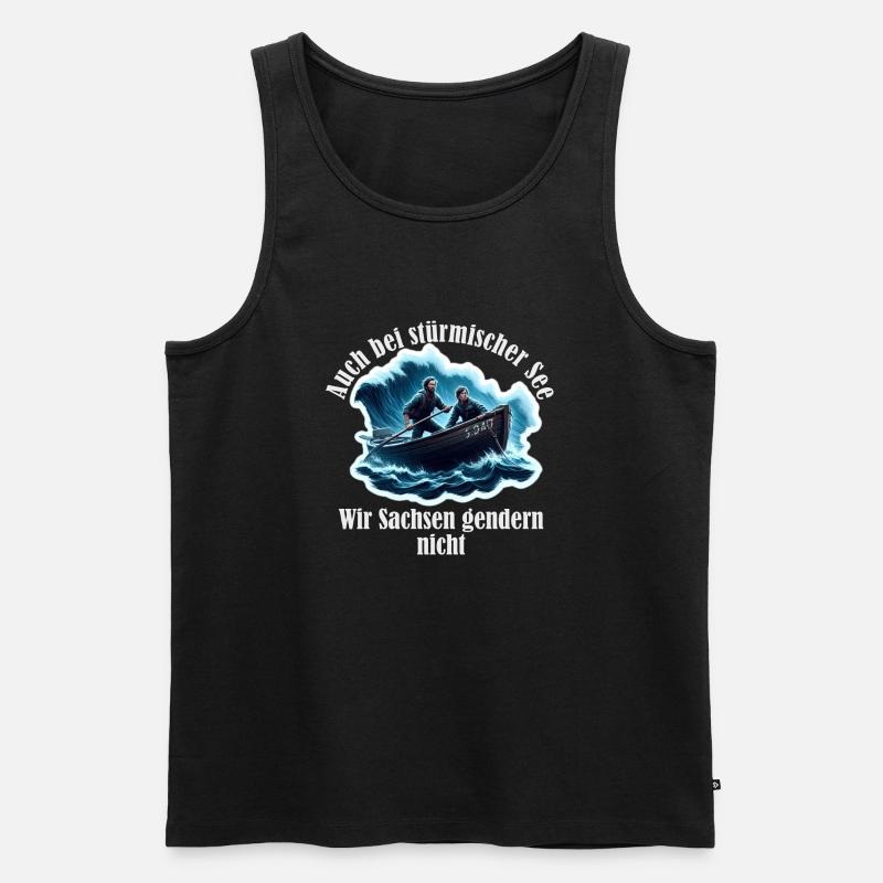 sachsen gendern nicht - Männer Premium Bio Tank Top - Schwarz