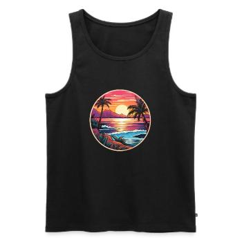 Tropisches Paradies - Männer Premium Bio Tank Top - Schwarz - Vorne - AI Model Male 178 light (178cm)