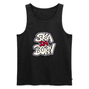 SkaDaBorn Konturlogo - Männer Premium Bio Tank Top - Schwarz - Vorne - AI Model Male 178 light (178cm)