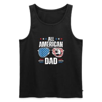 All American Dad 4. Juli Vatertags-Sonnenbrille - Männer Premium Bio Tank Top - Schwarz - Vorne - AI Model Male 178 light (178cm)
