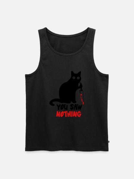 Funny Cat Knife You Saw Nothing Kitten Meme - Men's Premium Organic Tank Top - 