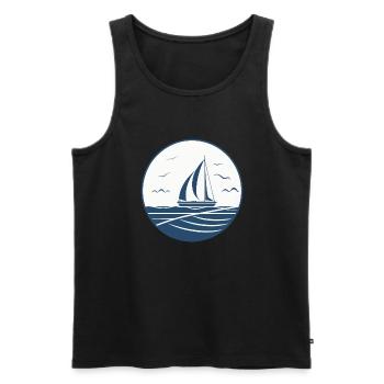 Segeln Boot Kapitän Segelboot Schiff Segler - Männer Premium Bio Tank Top - Schwarz - Vorne - AI Model Male 178 light (178cm)