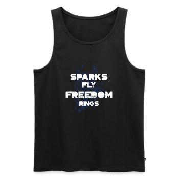 Sparks Fly Freedom Rings Independence Day - Männer Premium Bio Tank Top - Schwarz - Vorne - Michal (187cm)