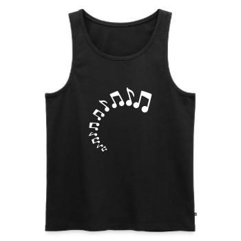 De nombreuses icônes de notes de musique Mélodie Notes de musique Audio - Débardeur bio Premium Homme - noir - Devant - Michal (187cm)