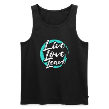 live love leave Design pour un fan de textes drôles - Débardeur bio Premium Homme - noir - Devant - AI Model Male 178 light (178cm)