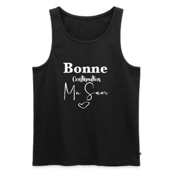 bonne continuation ma Sœur - Débardeur bio Premium Homme - noir - Devant - Michal (187cm)