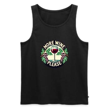Mehr Wein bitte - Männer Premium Bio Tank Top - Schwarz - Vorne - Michal (187cm)