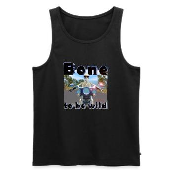 Skeleton on a motorcycle - Bone to be wild - Men's Premium Organic Tank Top - black - Front - Michal (187cm)