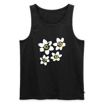 4 Marguerites Blanches Fleurs Printemps Été Fleurs - Débardeur bio Premium Homme - noir - Devant - Michal (187cm)