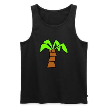 Palm Tree Island Tree Plage Vacances Noix de Mer Cool - Débardeur bio Premium Homme - noir - Devant - Michal (187cm)