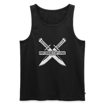 Precision and power in the art of blacksmithing - Men's Premium Organic Tank Top - black - Front - AI Model Male 178 light (178cm)