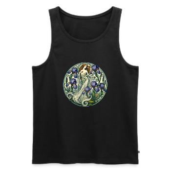 Iris Goddess - Men's Premium Organic Tank Top - black - Front - AI Model Male 178 light (178cm)