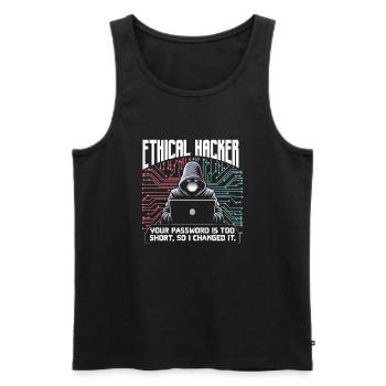 Ethical Hacker - Men's Premium Organic Tank Top - black - Front - AI Model Male 178 light (178cm)