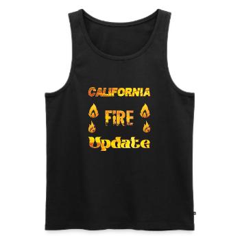 T-shirt California Fire Update 2025 - Débardeur bio Premium Homme - noir - Devant - AI Model Male 178 light (178cm)