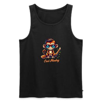 affe sonnenbrille comic - Männer Premium Bio Tank Top - Schwarz - Vorne - Michal (187cm)