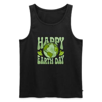 Happy Earth Day Environmental Planet - Männer Premium Bio Tank Top - Schwarz - Vorne - Michal (187cm)