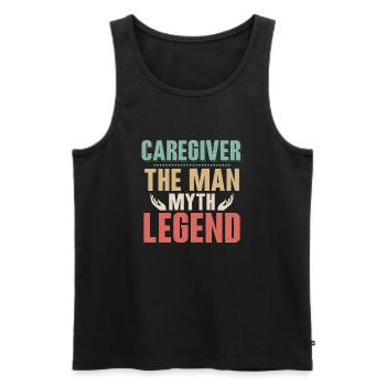 Caregiver The Man Myth Legend Carer Caregiving - Men's Premium Organic Tank Top - black - Front - AI Model Male 178 light (178cm)
