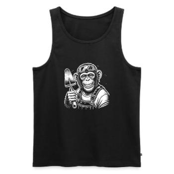 Bricklayer - Men's Premium Organic Tank Top - black - Front - Michal (187cm)