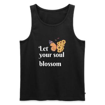Let your soul blossom - Men's Premium Organic Tank Top - black - Front - AI Model Male 178 light (178cm)
