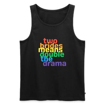Two brides, same sex couple bachelorette shirt - Men's Premium Organic Tank Top - black - Front - Michal (187cm)