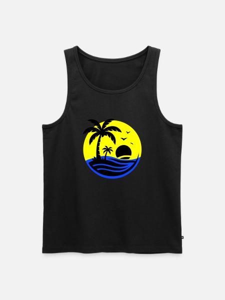 Insel Palmen Meer - Männer Premium Bio Tank Top - Schwarz