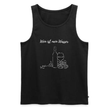 Wein ist mein Wasser - Männer Premium Bio Tank Top - Schwarz - Vorne - Michal (187cm)