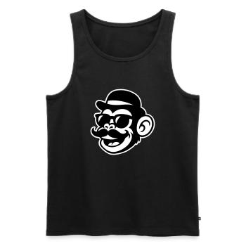 Affe Sir Mustache - Männer Premium Bio Tank Top - Schwarz - Vorne - AI Model Male 178 light (178cm)