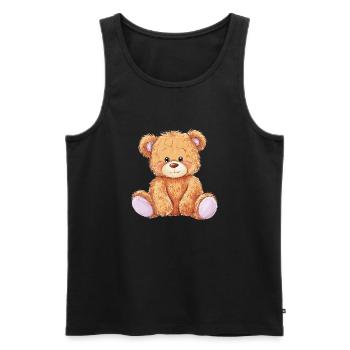 Mignon bébé ours en peluche - Débardeur bio Premium Homme - noir - Devant - Michal (187cm)