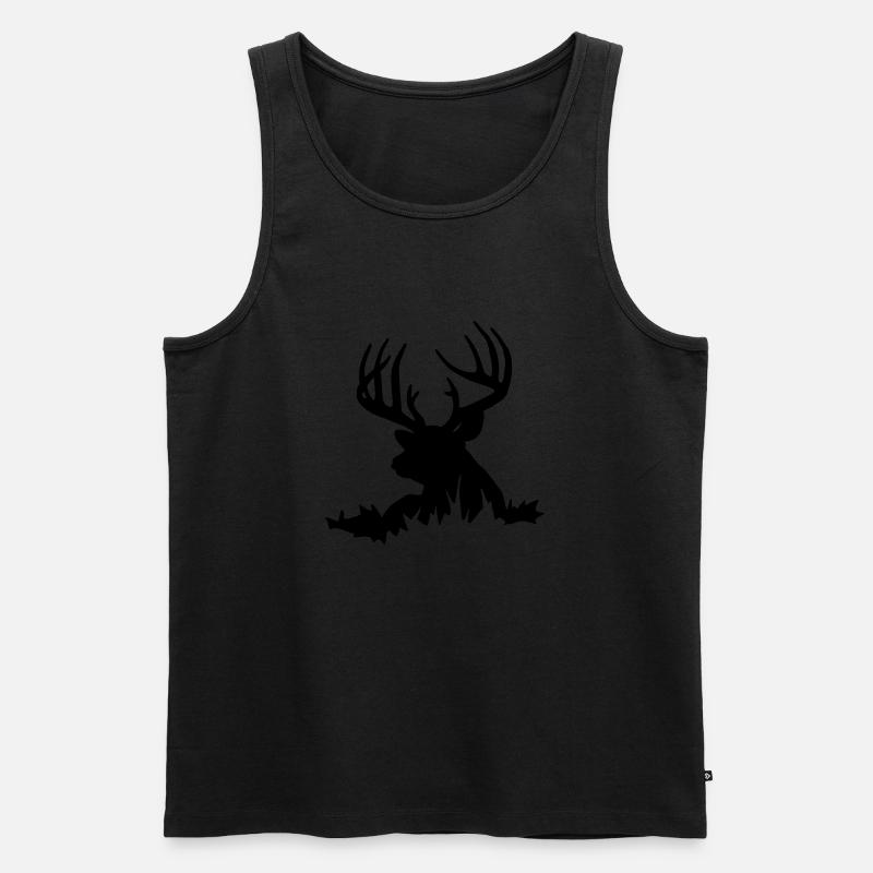 hirsch - Männer Premium Bio Tank Top - Schwarz