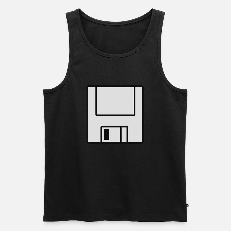 Computer-Diskette - Männer Premium Bio Tank Top - Schwarz