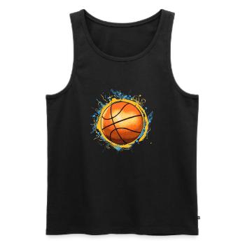 Basketball Design 01 - Men's Premium Organic Tank Top - black - Front - AI Model Male 178 light (178cm)