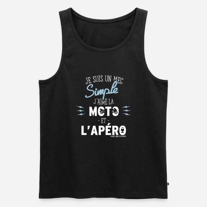 Motorrad und Aperitif - Geschenk - Männer Premium Bio Tank Top - Schwarz