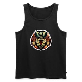 Mann mit Krawatte - Männer Premium Bio Tank Top - Schwarz - Vorne - AI Model Male 178 light (178cm)