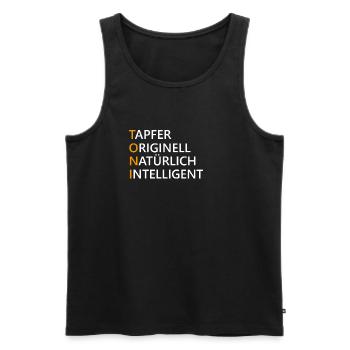 Toni Name Geschenk - Männer Premium Bio Tank Top - Schwarz - Vorne - Michal (187cm)