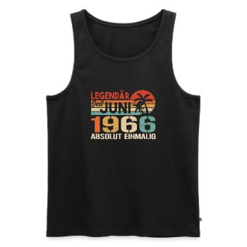 Legendär seit Juni 1966 - Geburtstag 1966 - Männer Premium Bio Tank Top - Schwarz - Vorne - Michal (187cm)