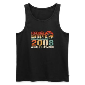Legendär seit Juni 2008 - Geburtstag 2008 - Männer Premium Bio Tank Top - Schwarz - Vorne - Michal (187cm)
